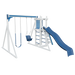 Basecamp 22 swing set in white and blue, front left