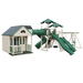 Cottage Escape swing set in almond and green, front left